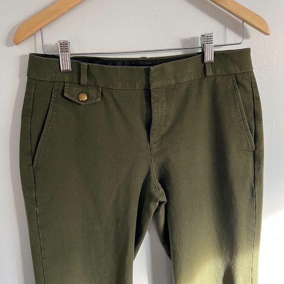 Banana Republic Sloan Flare Stretch Pants Olive Green Size 4 - Picture 2 of 11